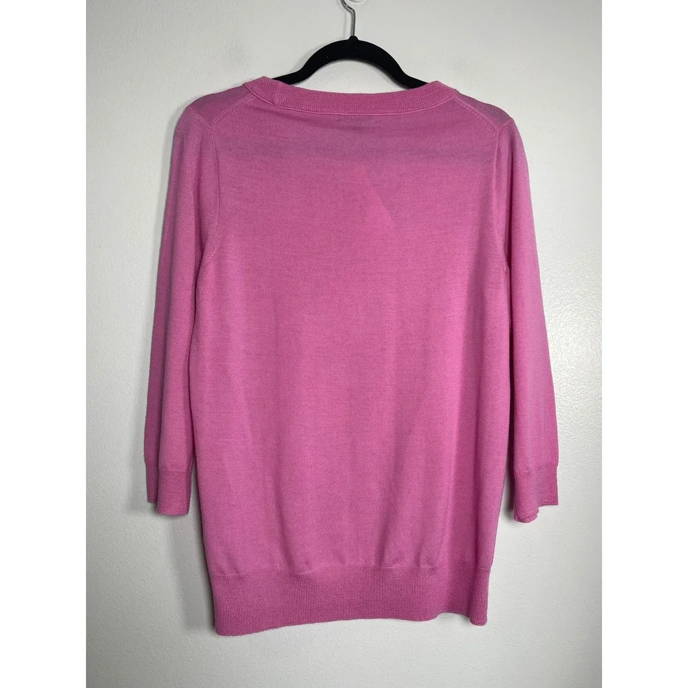 J.CREW Crewneck Sweater Medium Pink NEW 100% Merino Wool Preppy‎ Casual Coastal
